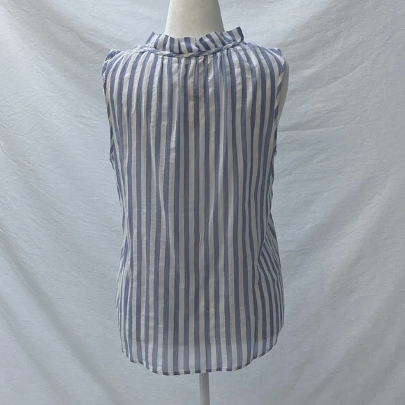 Cloth & Stone for Anthropologie Striped Ruffle Neck Tank - Picture 2 of 4